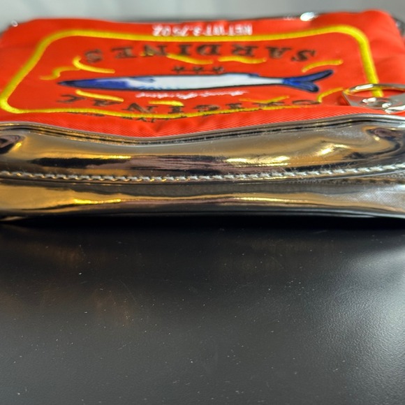 Viral Sardine Can Shiny Bag Embroidered Textured Cosmetic Pouch‎ Funky Unique - Picture 9 of 15